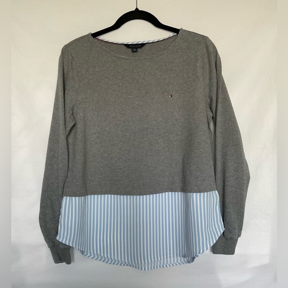 Tommy Hilfiger Tops - Tommy Hilfiger Asymmetrical Gray and Blue Top